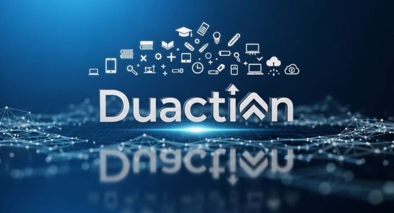Duaction concept showing learning and action combined for continuous growth